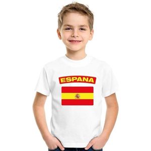 Spanje t-shirt met Spaanse vlag wit kinderen