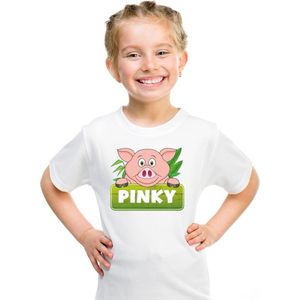 Pinky de big t-shirt wit voor kinderen - unisex - varkentje shirt - kinderkleding kleding 110 116