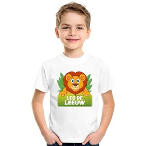 Leo de leeuw t-shirt wit voor kinderen - unisex - leeuwen shirt - kinderkleding kleding 110 116