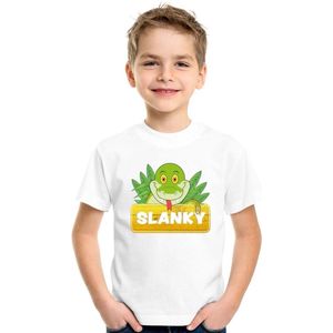 Slanky de slang t-shirt wit voor kinderen - unisex - slangen shirt - kinderkleding kleding 110 116