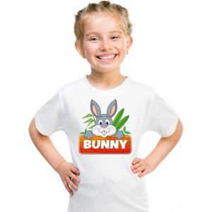 Bunny - T-shirt - Wit - Katoen - Unisex Kinderkleding
