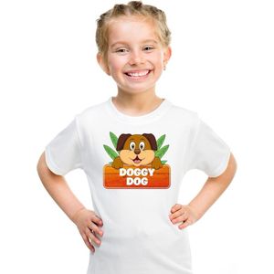 Doggy Dog de hond t-shirt wit voor kinderen - unisex - honden shirt - kinderkleding / kleding