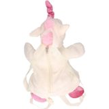 Witte unicorn rugzak van super zachte pluche 33 x 18 cm