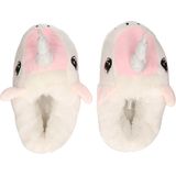 Eenhoorn sloffen - wit / roze - comfortabel - dieren pantoffels - volwassenen - unisex - Sloffen - volwassenen
