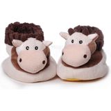 Pluche - Babyslofjes - Bruin - Polyester - Knuffel Koe