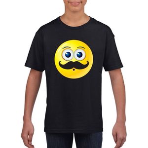 emoticon/ emoticon t-shirt snorzwart kinderen