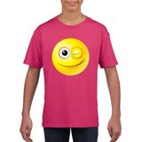 emoticon emoticon t-shirt knipoog roze kinderen 110 116