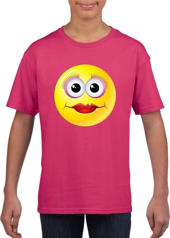 emoticon emoticon t-shirt diva roze kinderen 110 116