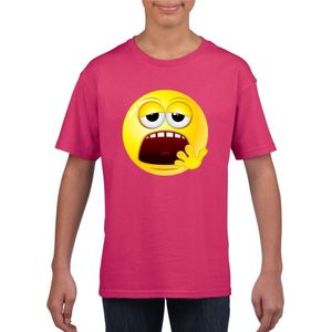 emoticon/ emoticon t-shirt moe roze kinderen 134/140