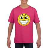 emoticon emoticon t-shirt ondeugend roze kinderen 122 128