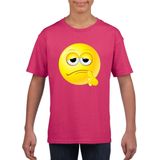 emoticon emoticon t-shirt bedenkelijk roze kinderen 134 140
