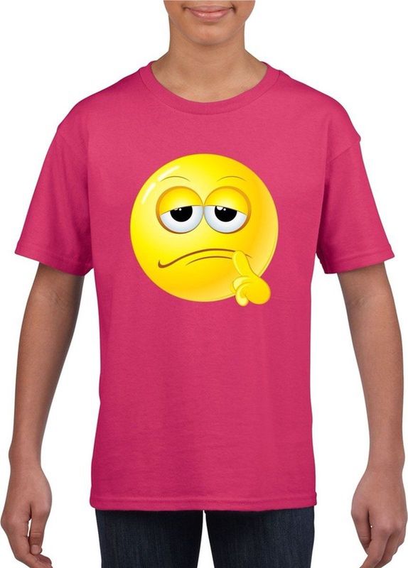 emoticon emoticon t-shirt bedenkelijk roze kinderen 134 140