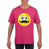 emoticon emoticon t-shirt snor roze kinderen 110 116