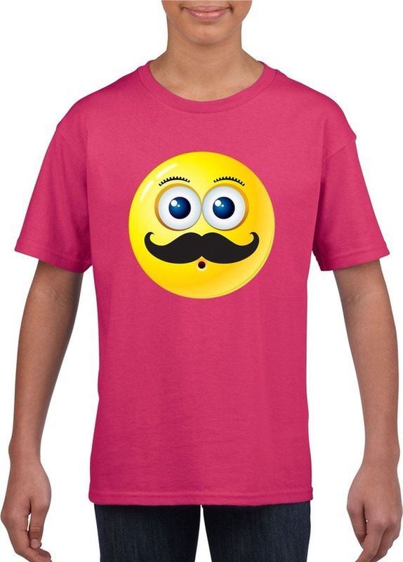 emoticon emoticon t-shirt snor roze kinderen 110 116