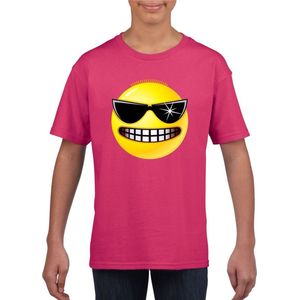emoticon emoticon t-shirt stoer roze kinderen 122 128