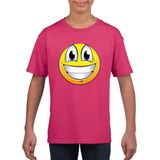 emoticon emoticon t-shirt super vrolijk roze kinderen 110 116