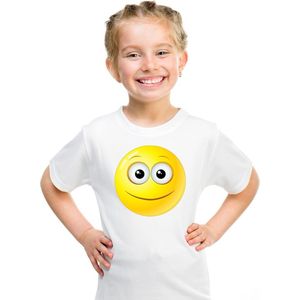 emoticon emoticon t-shirt vrolijk wit kinderen 110 116