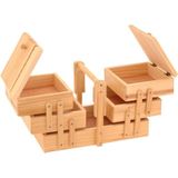 Naaidoos - uitklapbaar - met handgreep - hout - 30 x 18 x 19 cm - naaikist