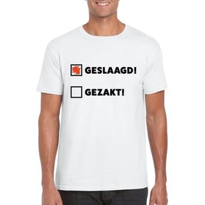 Geslaagd/ gezakt t-shirt wit heren - Feestshirts