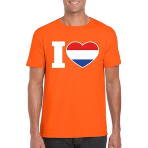 Oranje I love Holland supporter shirt heren - Oranje Koningsdag Holland supporter kleding