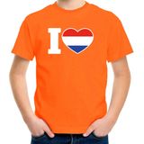 Oranje I love Holland supporter shirt kinderen - Oranje Koningsdag/ Holland supporter kleding