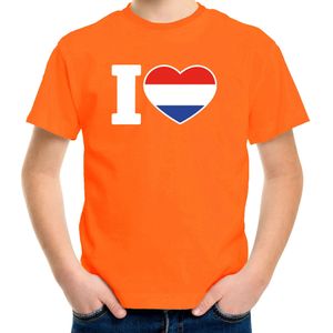 Oranje I love Holland shirt kinderen 146/152