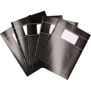 5x zwarte A4 schriften met 10 mm ruitjes - Schriften