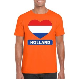 Hart Hollandse vlag shirt oranje heren