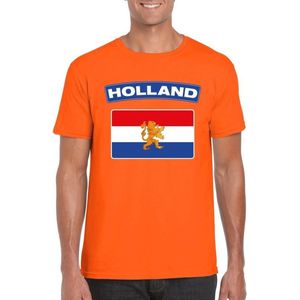 Nederland t-shirt met Hollandse vlag oranje heren