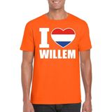 Oranje I love Willem shirt heren - Oranje Koningsdag Holland supporter kleding