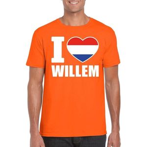 Oranje I love Willem shirt heren - Oranje Koningsdag/ Holland supporter kleding