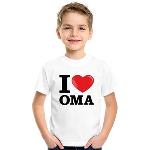 Wit I love Oma t-shirt kinderen 110 116