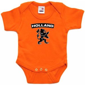Bellatio Decorations - Rompertje - Oranje - Met Zwarte Leeuw - Baby