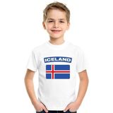 T-shirt met IJslandse vlag wit kinderen