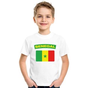 T-shirt Senegalese vlag wit kinderen