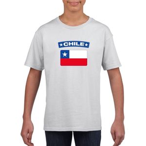 Chili t-shirt met Chileense vlag wit kinderen 110 116