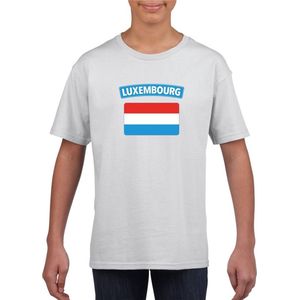 Luxemburg t-shirt met Luxemburgse vlag wit kinderen 158 164