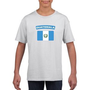 Guatemala t-shirt met Guatemalaanse vlag wit kinderen 110 116