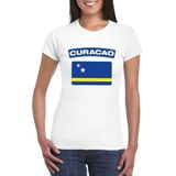Curacao t-shirt met Curacaose vlag wit dames