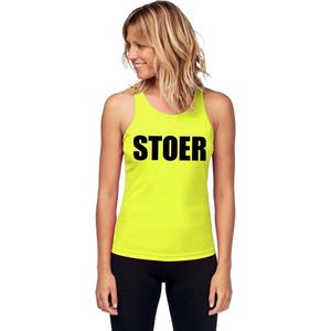 Neon geel sport shirt singlet Stoer dames