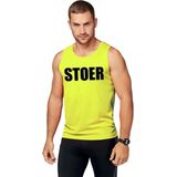 Neon geel sport shirt singlet Stoer heren