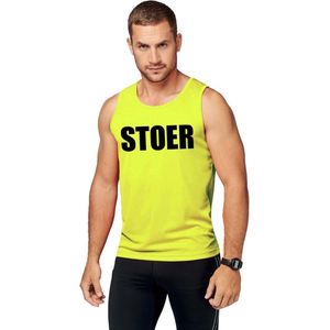 Neon geel sport shirt singlet Stoer heren