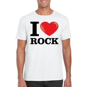 I love rock t-shirt wit heren - Feestshirts