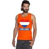 Oranje Holland hart vlag tanktop heren S