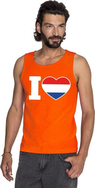 Oranje I love Holland tanktop heren S