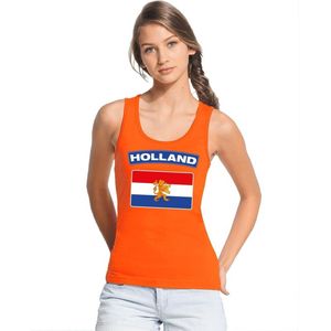 Bellatio Decorations - Hollandse Vlag Tanktop - Oranje - Dames Singlet