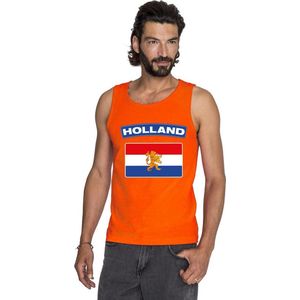 Bellatio Decorations - Tanktop - Oranje - 100% Katoen