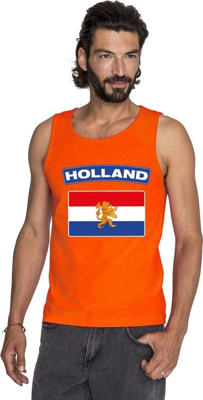 Bellatio Decorations - Tanktop - Oranje - 100% Katoen