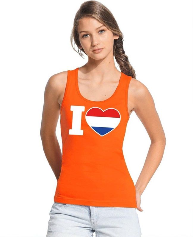 Tanktop - Oranje - Katoen - I Hartje Holland