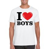 I love boys t-shirt wit heren - Feestshirts